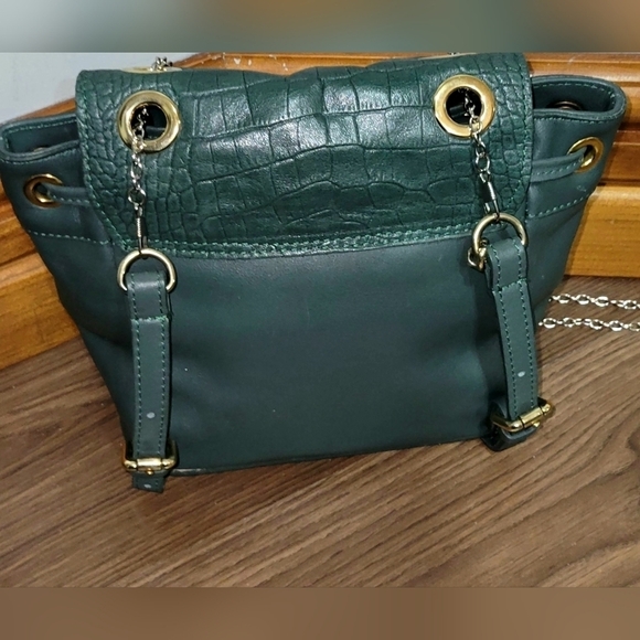 Valentina mini Green Leather backpack - Picture 2 of 14